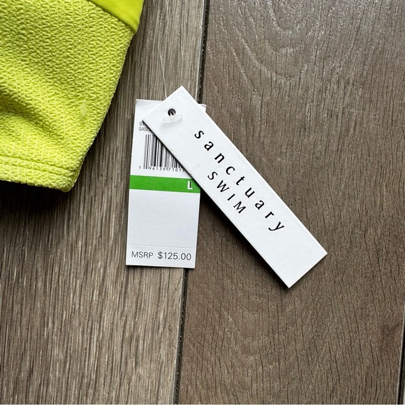 Sanctuary Swim Lime Love Bright Yellow Bikini Top | NWT | Size: Large | - Picture 2 of 6